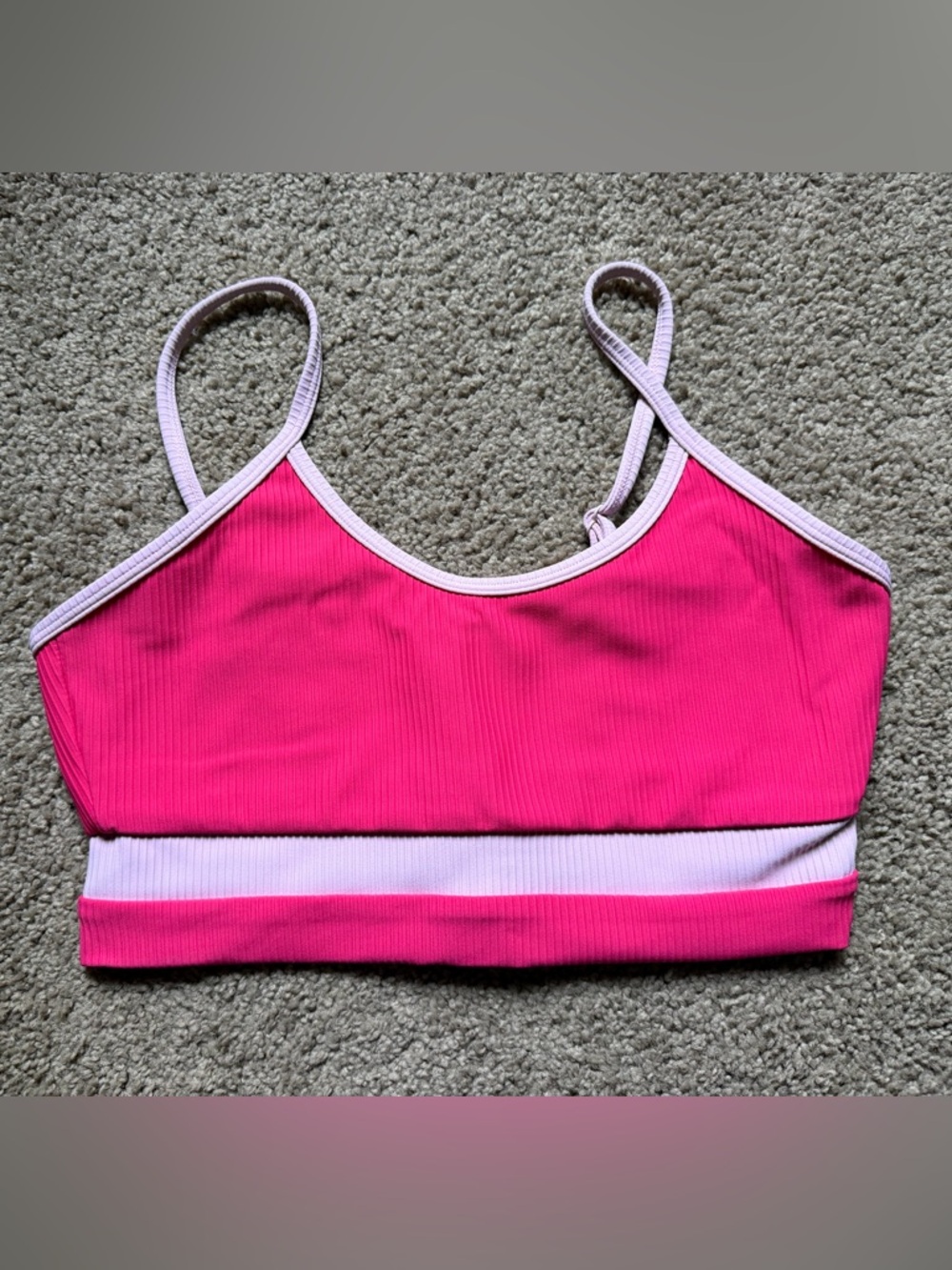 Born Primitive Pink Ribbed Sports Bra